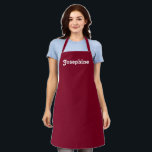 Tablier Personnaliser la Personnaliser NOM monogramme bord<br><div class="desc">Customisez personnalisez avec NOM monogramme bordeaux et blanc Apron. Idéal pour cuisiniers,  chefs,  poteries,  céramiques,  artisanat,  travail,  cuisine,  boulangerie,  barbecue,  grill,  mais aussi pour les entreprises et les magasins,  etc</div>