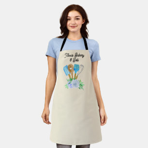 Tablier Personnaliser la vaisselle de cuisine florale aqua