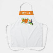 Tablier Personnaliser le chef charmeur d'oiseaux floraux (Recto)