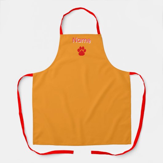 Tablier Personnaliser le logo Red Paws Orange (Recto)
