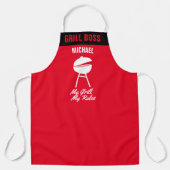 Tablier Personnaliser Mon Grill Mes règles Funny BBBQ Gril (Recto)