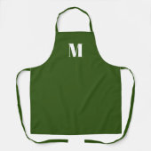 Tablier Personnaliser monogramme forêt initiale vert blanc (Recto)