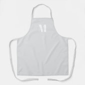 Tablier Personnaliser monogramme gris clair initial blanc (Recto)