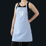 Tablier Personnaliser monogramme initial acier léger bleu<br><div class="desc">Personnaliser monogramme initial en acier clair bleu Apron. Idéal pour cuisiniers,  chefs,  poteries,  céramiques,  artisanat,  travail,  cuisine,  boulangerie,  barbecue,  grill,  mais aussi pour les entreprises et les magasins,  etc</div>