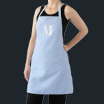 Tablier Personnaliser monogramme initial acier léger bleu<br><div class="desc">Personnaliser monogramme initial en acier clair bleu Apron. Idéal pour cuisiniers,  chefs,  poteries,  céramiques,  artisanat,  travail,  cuisine,  boulangerie,  barbecue,  grill,  mais aussi pour les entreprises et les magasins,  etc</div>