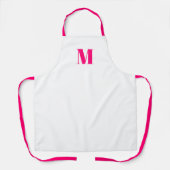Tablier Personnaliser monogramme initial chaud rose fuchsi (Recto)