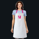 Tablier Personnaliser monogramme initial chaud rose fuchsi<br><div class="desc">Personnaliser monogramme initial fuchsia rose chaud blanc Apron Unisex. Disponible en plusieurs tailles. Idéal pour les cuisiniers,  chefs,  poteries,  céramiques,  arts et artisanat,  travail,  cuisine,  cuisine,  boulangerie,  barbecue,  grill,  mais aussi les entreprises et les magasins,  etc</div>