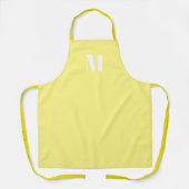 Tablier Personnaliser monogramme initial jaune pâle blanc (Recto)