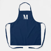 Tablier Personnaliser monogramme initial marine bleu blanc (Recto)