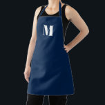 Tablier Personnaliser monogramme initial marine bleu blanc<br><div class="desc">Personnaliser monogramme initial marine bleu blanc Apron Unisex. Disponible en plusieurs tailles. Idéal pour les cuisiniers,  chefs,  poteries,  céramiques,  arts et artisanat,  travail,  cuisine,  cuisine,  boulangerie,  barbecue,  grill,  mais aussi les entreprises et les magasins,  etc</div>