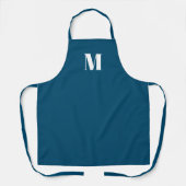 Tablier Personnaliser monogramme initial turquoise bleu bl (Recto)