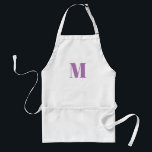 Tablier Personnaliser monogramme lavande initiale lilas bl<br><div class="desc">Personnaliser monogramme lavande initiale lilas blanc Adulte Apron</div>