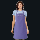 Tablier Personnaliser Nom minimaliste élégant periwinkle l<br><div class="desc">Personnaliser Nom texte minimaliste élégant périwinkle lilac blanc tablier Personnaliser,  personnalisez avec nom,  citation,  phrase ou texte Grand pour les cuisiniers,  chefs,  poteries,  céramiques,  artisanat,  travail,  cuisine,  boulangerie,  barbecue,  grill,  ainsi que les entreprises et magasins,  etc</div>