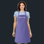 Tablier Personnaliser Nom minimaliste élégant periwinkle l<br><div class="desc">Personnaliser Nom texte minimaliste élégant périwinkle lilac blanc tablier Personnaliser,  personnalisez avec nom,  citation,  phrase ou texte Grand pour les cuisiniers,  chefs,  poteries,  céramiques,  artisanat,  travail,  cuisine,  boulangerie,  barbecue,  grill,  ainsi que les entreprises et magasins,  etc</div>
