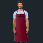 Tablier Personnaliser Nom texte minimaliste élégant bordea<br><div class="desc">Personnaliser Nom texte minimaliste élégant bordeaux noir tablier Personnaliser,  personnalisez avec nom,  citation,  phrase ou texte Grand pour les cuisiniers,  chefs,  poteries,  céramiques,  artisanat,  travail,  cuisine,  boulangerie,  barbecue,  grill,  ainsi que les entreprises et magasins,  etc</div>