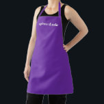 Tablier Personnaliser Nom texte minimaliste élégant raisin<br><div class="desc">Personnaliser Nom texte minimaliste élégant raisin violet blanc Apron Personnaliser,  personnalisez avec nom,  citation,  phrase ou texte Grand pour les cuisiniers,  chefs,  poteries,  céramiques,  artisanat,  travail,  cuisine,  boulangerie,  barbecue,  grill,  ainsi que les entreprises et magasins,  etc</div>