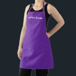Tablier Personnaliser Nom texte minimaliste élégant raisin<br><div class="desc">Personnaliser Nom texte minimaliste élégant raisin violet blanc Apron Personnaliser,  personnalisez avec nom,  citation,  phrase ou texte Grand pour les cuisiniers,  chefs,  poteries,  céramiques,  artisanat,  travail,  cuisine,  boulangerie,  barbecue,  grill,  ainsi que les entreprises et magasins,  etc</div>