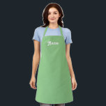 Tablier Personnaliser personnalisation NOM monogramme vert<br><div class="desc">Customisez personnalisez avec NOM monogramme Apron sauge vert et blanc. Idéal pour cuisiniers,  chefs,  poteries,  céramiques,  artisanat,  travail,  cuisine,  boulangerie,  barbecue,  grill,  mais aussi pour les entreprises et les magasins,  etc</div>