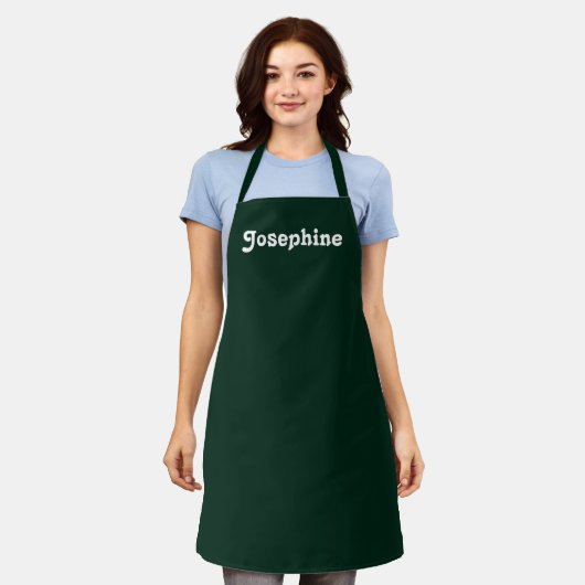 Tablier Personnaliser personnalisation NOM monogramme vert (Porté)