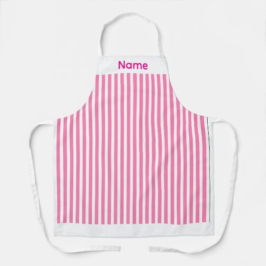 Tablier Personnaliser Rayure Rose Bonbon (Recto)