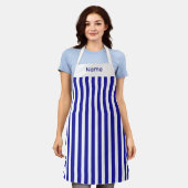 Tablier Personnaliser Rayures Bleues (Porté)