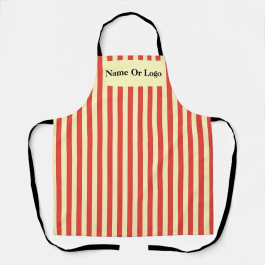 Tablier Personnaliser Rayures rouges de cuisine Chef (Recto)