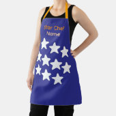 Tablier Personnaliser Star Chef Bleu + Sangles Orange (Insitu)