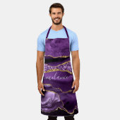 Tablier Personnaliser Votre Nom Apron Agate Violet Violet  (Porté)