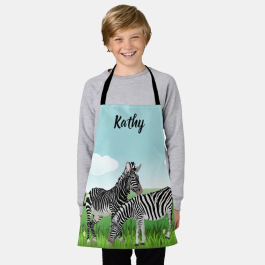 Tablier Personnaliser Zebra Imprimer partout sur les enfan (Porté)