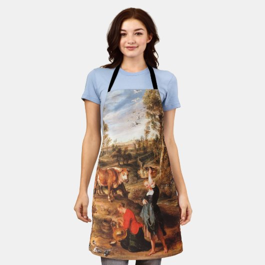 Tablier Peter Paul Rubens Milkmaips avec du bétail sur une (Porté)