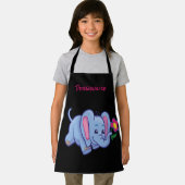 Tablier Petit Bébé adorable Eléphant Fleur Enfants Personn (Insitu)