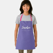 Tablier Petit Chef Violet Nom en Script Enfants Personnali (Insitu)