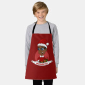 Tablier Petit garçon de Noël avec casquette rouge et tabli (Porté)
