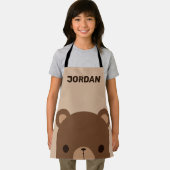 Tablier Petit ours Brown mignon avec nom personnalisé (Insitu)