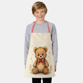 Tablier Petit ours brun mignon adorable avec cravate (Porté)