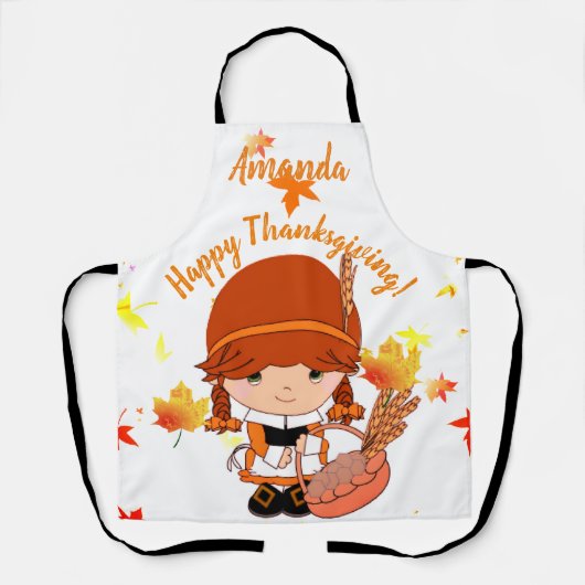 Tablier Petit pèlerin Thanksgiving sur mesure (Recto)