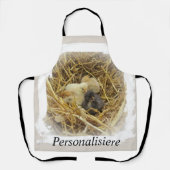 Tablier petit poulet, niedliche hühnchen im stroh (Recto)
