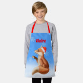 Tablier Petit Renard Rouge avec chapeau de Père Noël Custo (Porté)