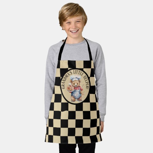 Tablier Petite aide de grand-mère ajouter du texte (Porté)
