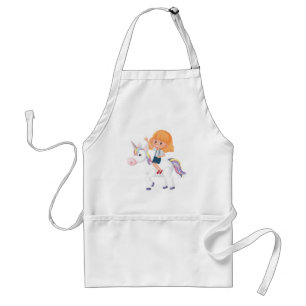 Tablier Petite Fille Chevauchant une Licorne Magique Avent