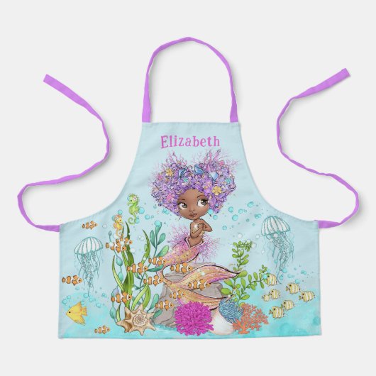 Tablier Petite sirène Brown sous la mer Imprimer (Recto)