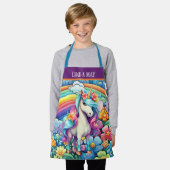 Tablier Petites filles enfants imaginaire licorne ajouter  (Porté)