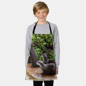 Tablier Petites loutres Grises, Tablette Pleine Impression (Porté)