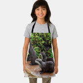 Tablier Petites loutres Grises, Tablette Pleine Impression (Insitu)