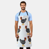 Tablier Petites poules noires (Porté)