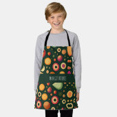 Tablier Petits cercles Jaune noir Motif géométrique (Porté)