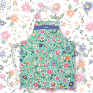 Tablier Petits coccinelles, bourdons et fleurs Motif