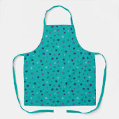 Tablier Petits cœurs, violet, sarcelle, bleu sur turquoise (Recto)