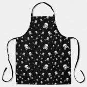 Tablier Petits crânes de pirates blancs sur Arrière - plan (Recto)