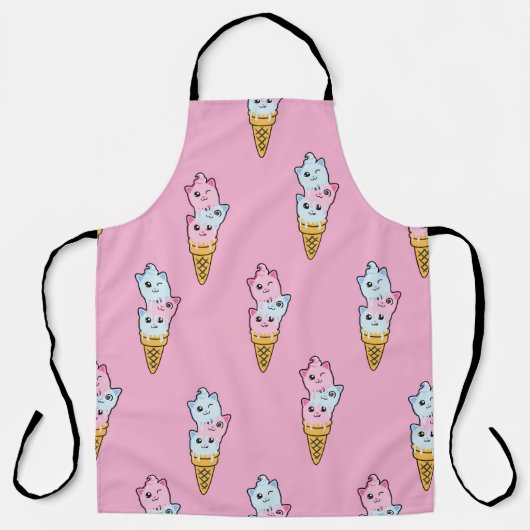 Tablier Petits motifs Crème glacée colorée sur l'abstra (Recto)